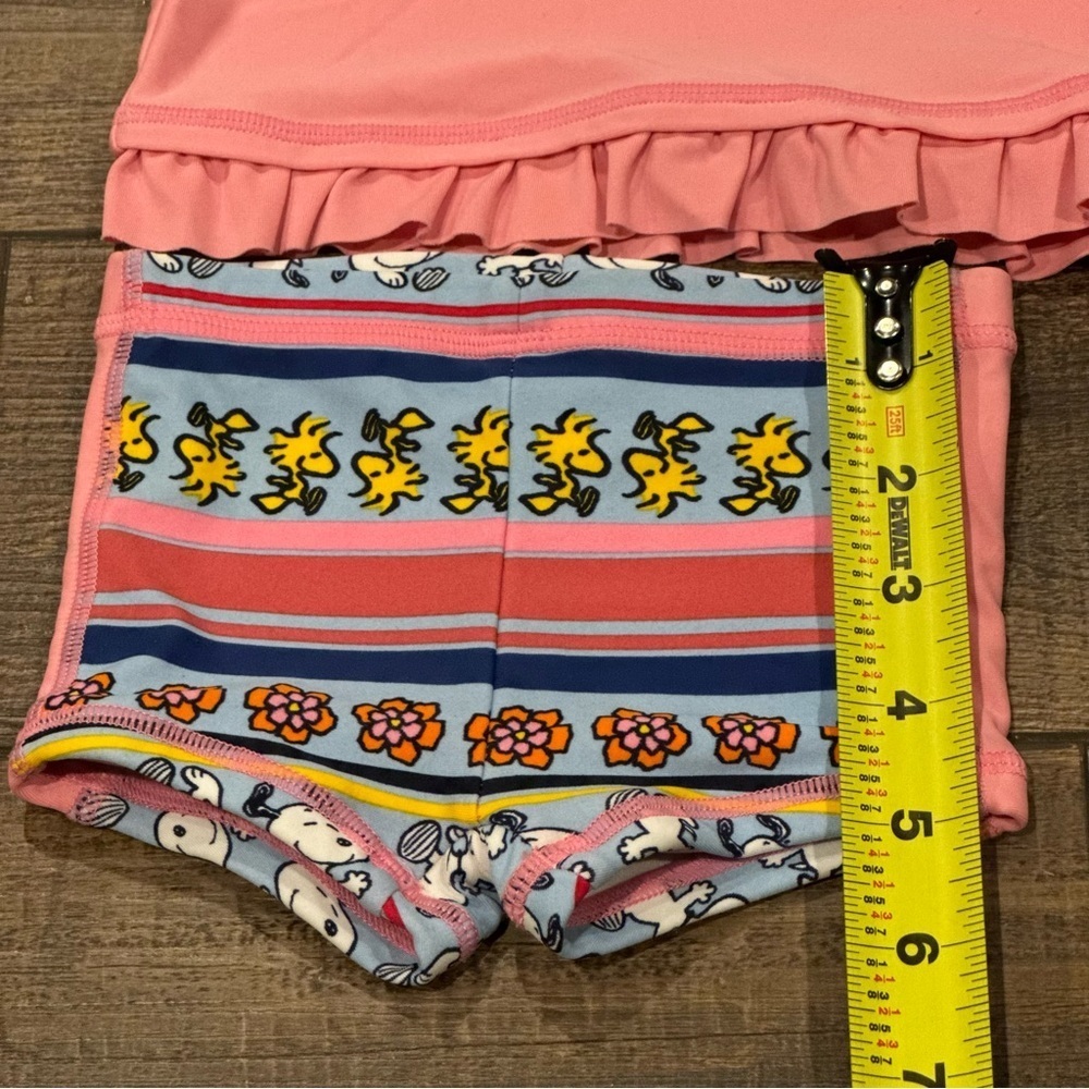 Hanna Andersson Baby Girl Snoopy Swimsuit Shirt Size 3-6 Months Pink Ruffle - Picture 12 of 13